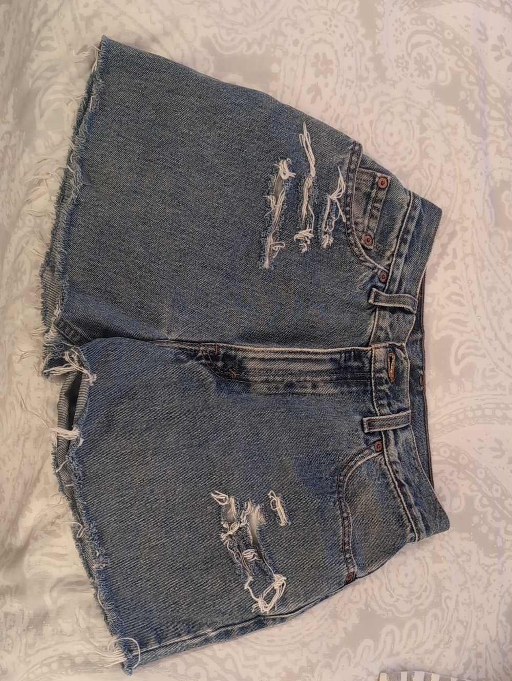 Levi's Distressed Blue Denim Jean Shorts